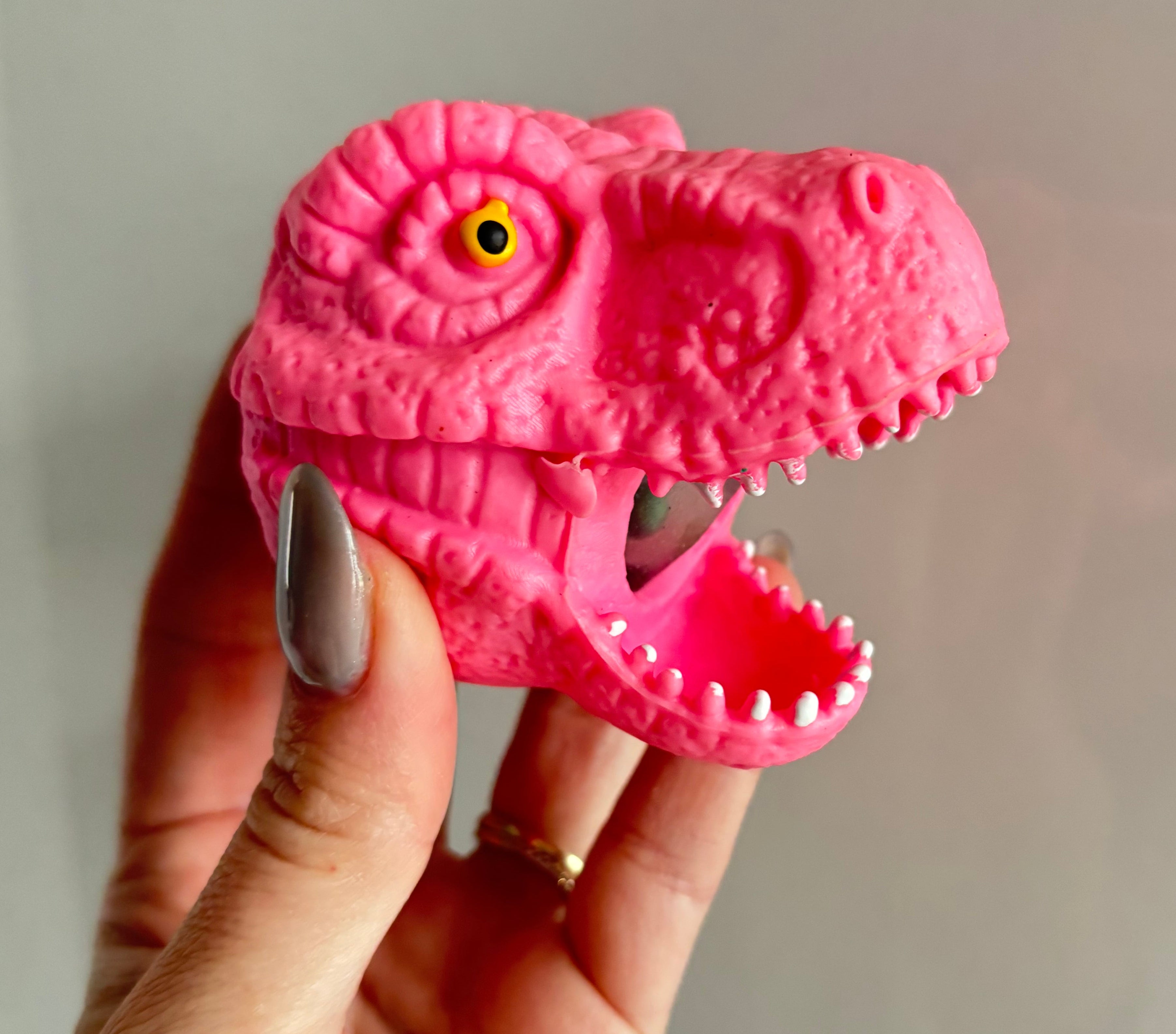 Dino head water bead squishy