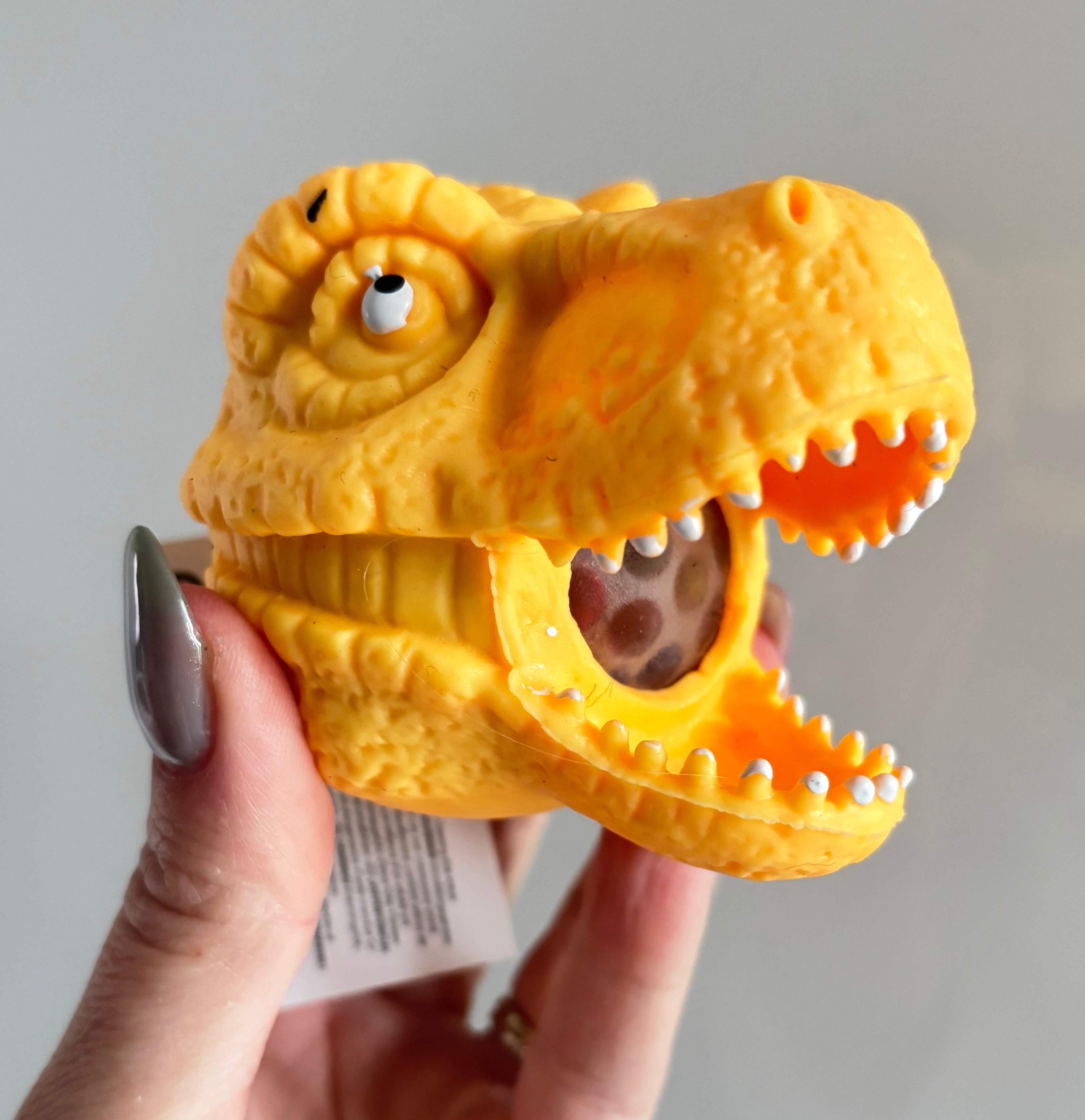 Dino head water bead squishy