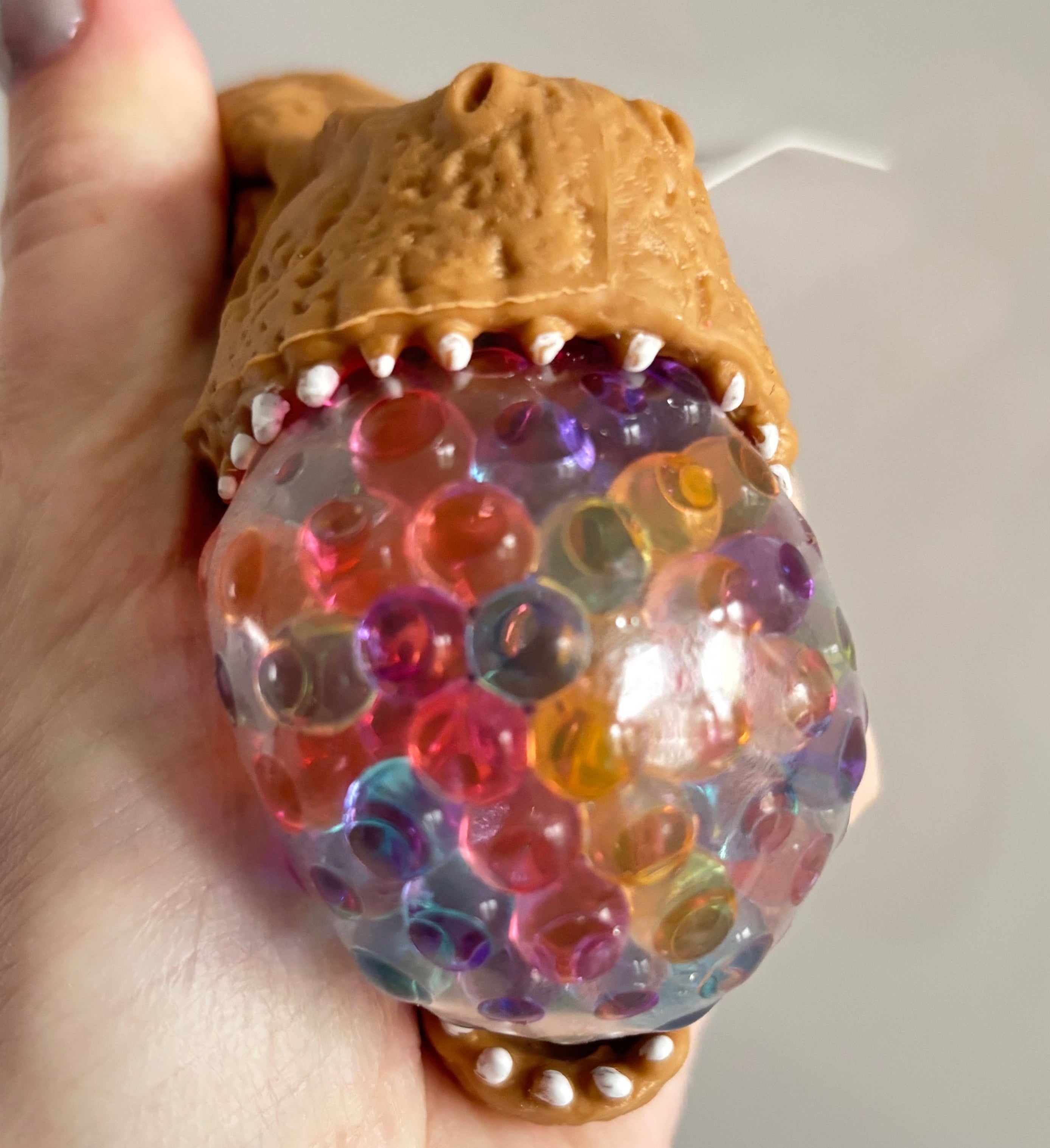 Dino head water bead squishy