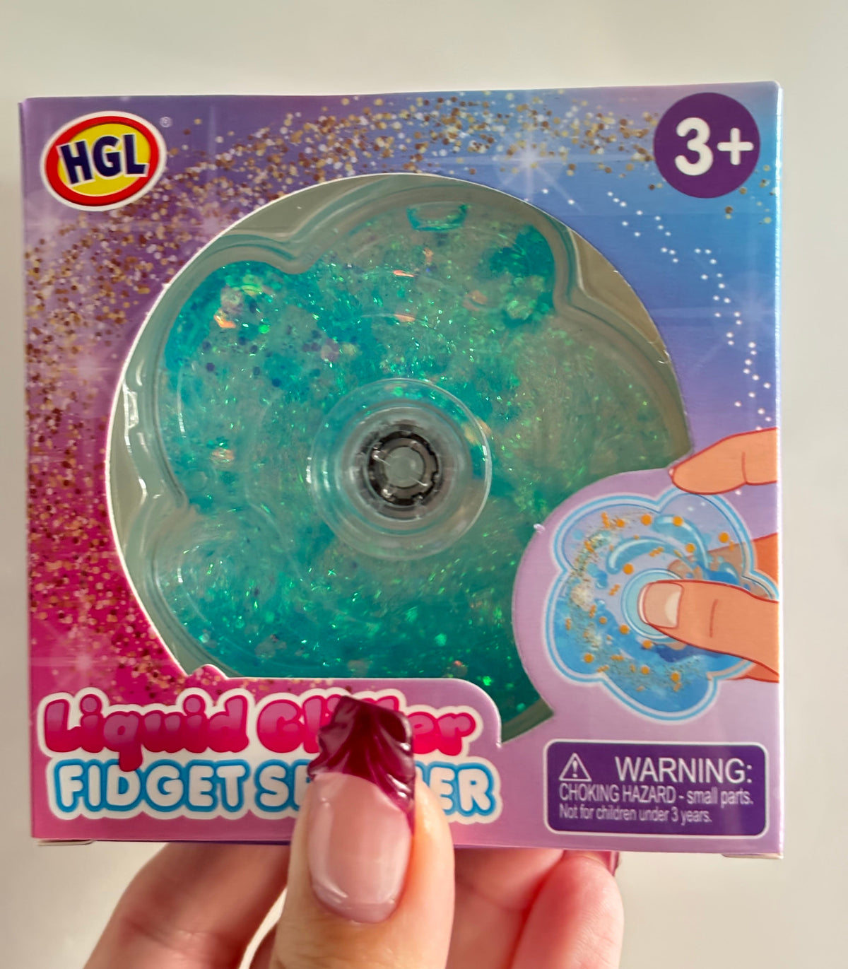 HGL Liquid glitter fidget spinner