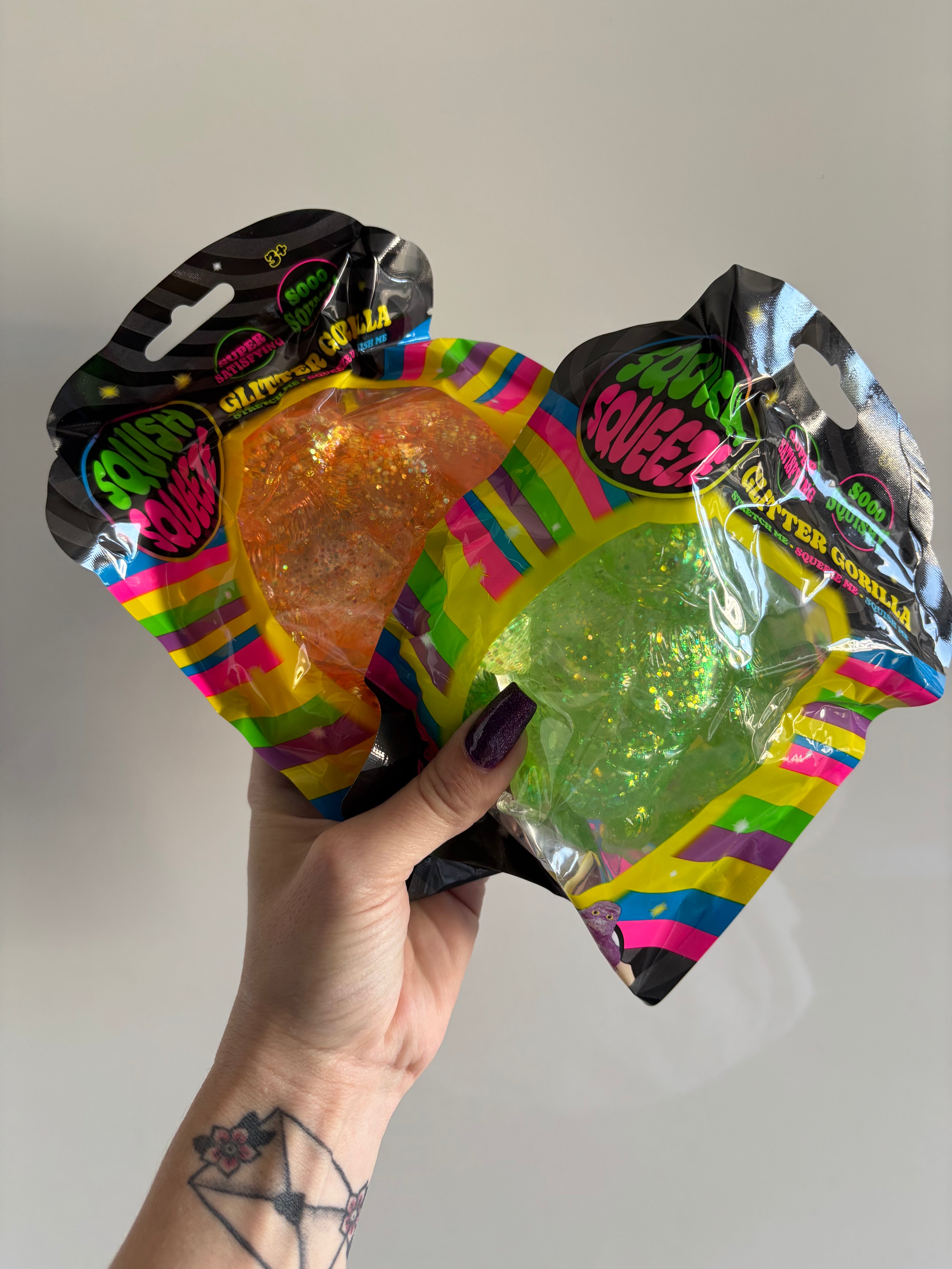 Squish squeeze glitter gorilla