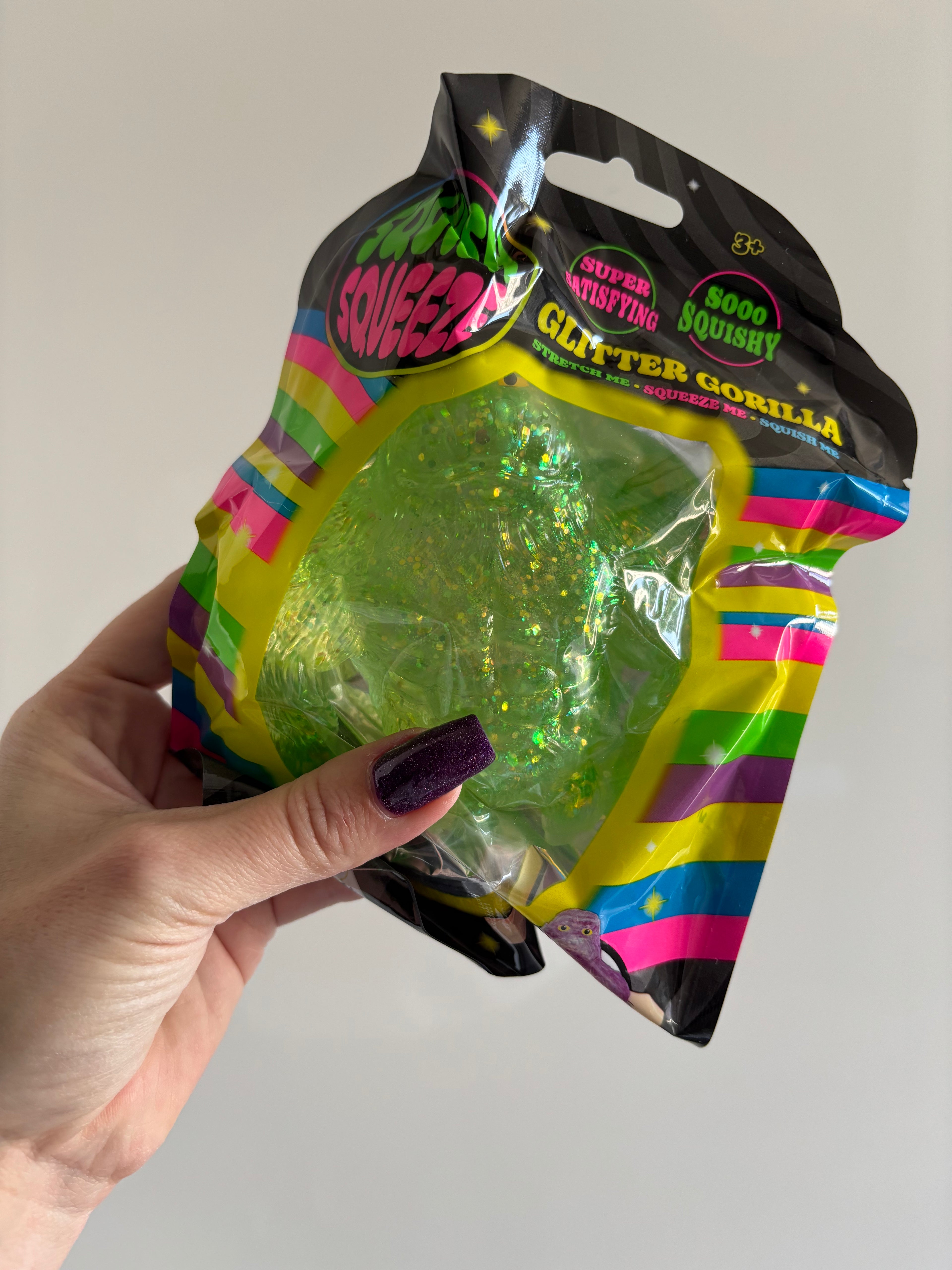 Squish squeeze glitter gorilla
