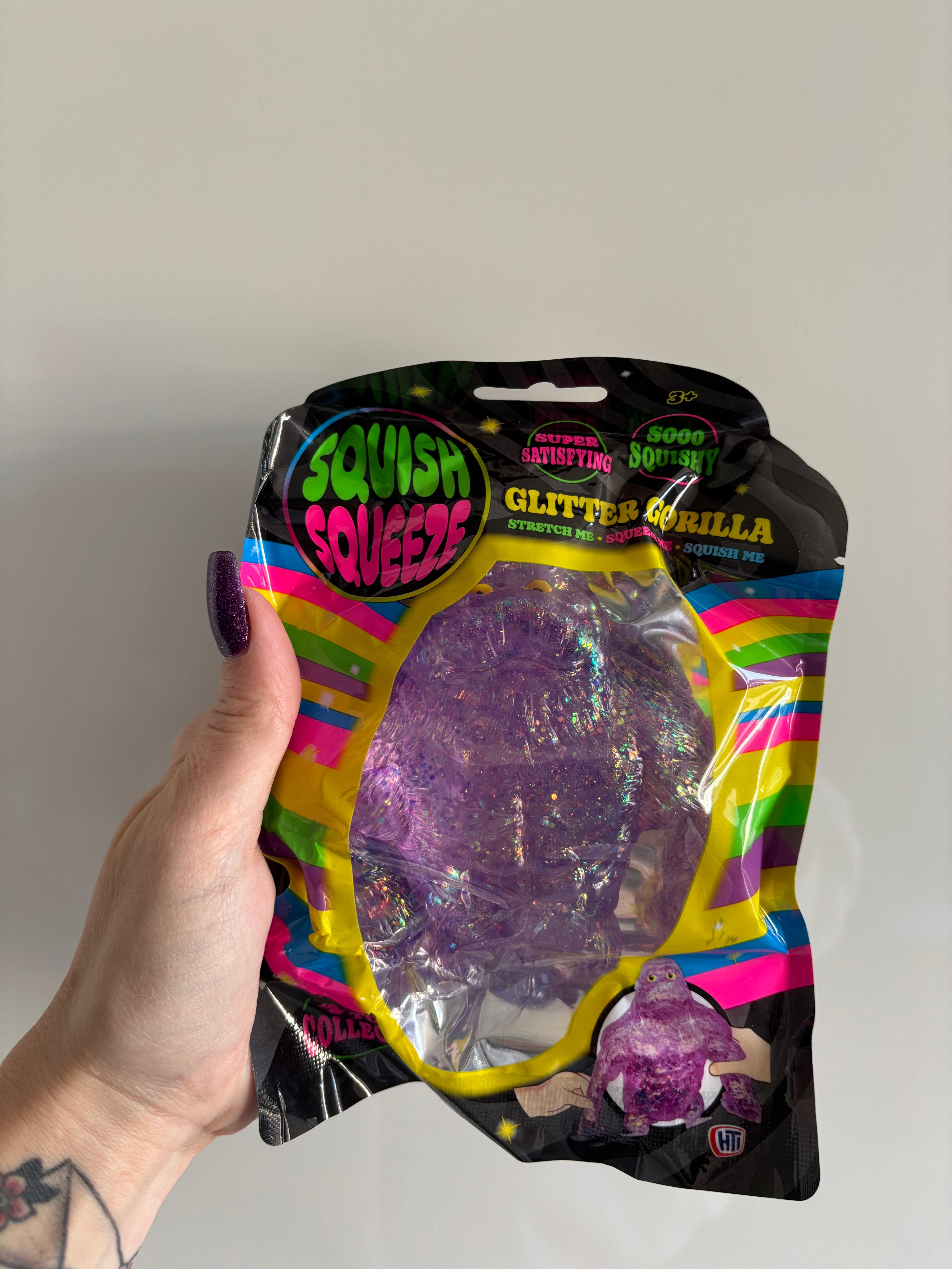 Squish squeeze glitter gorilla