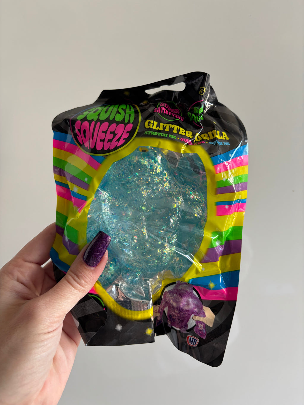 Squish squeeze glitter gorilla
